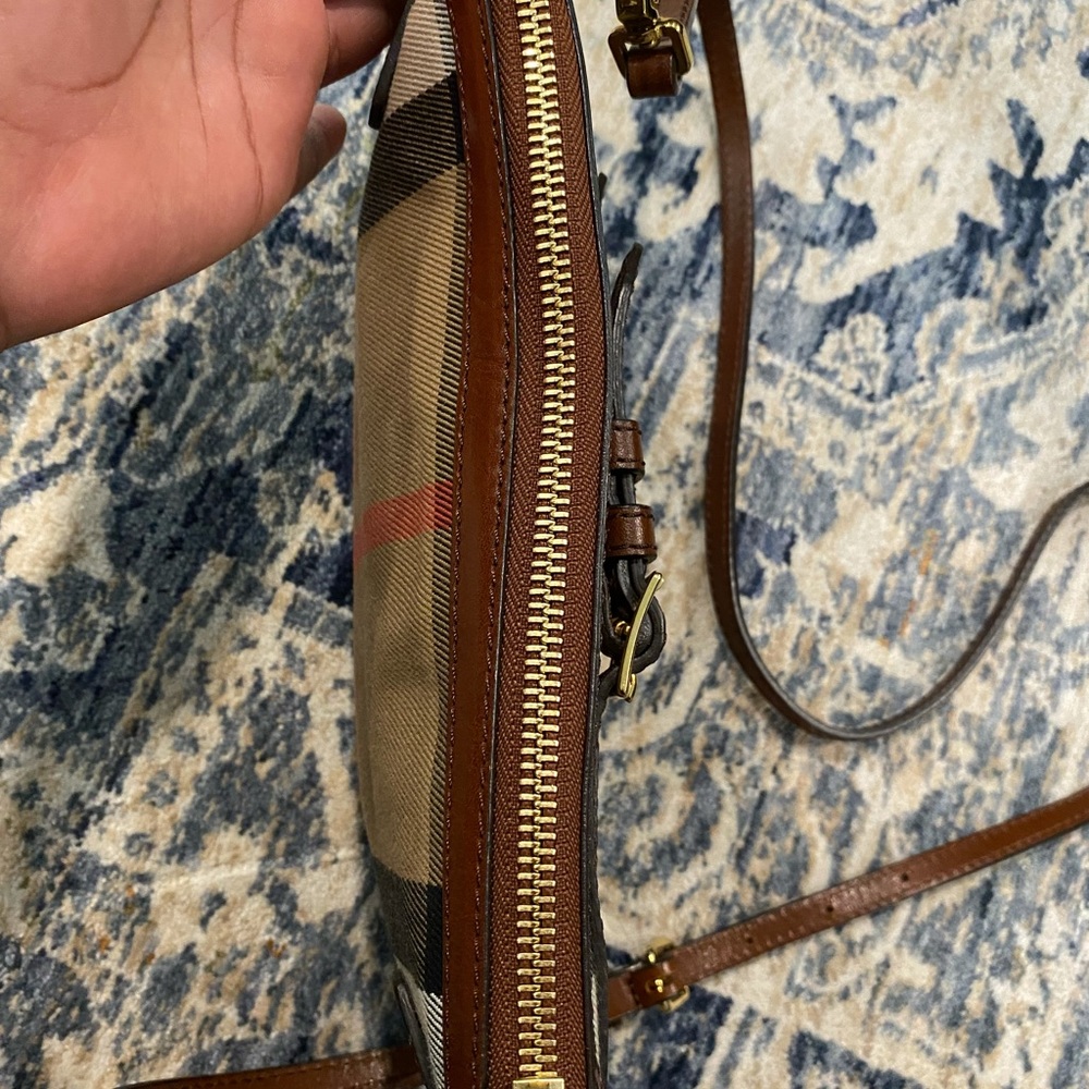 Burberry Brown Tan Plaid Crossbody Bag - Picture 5 of 14